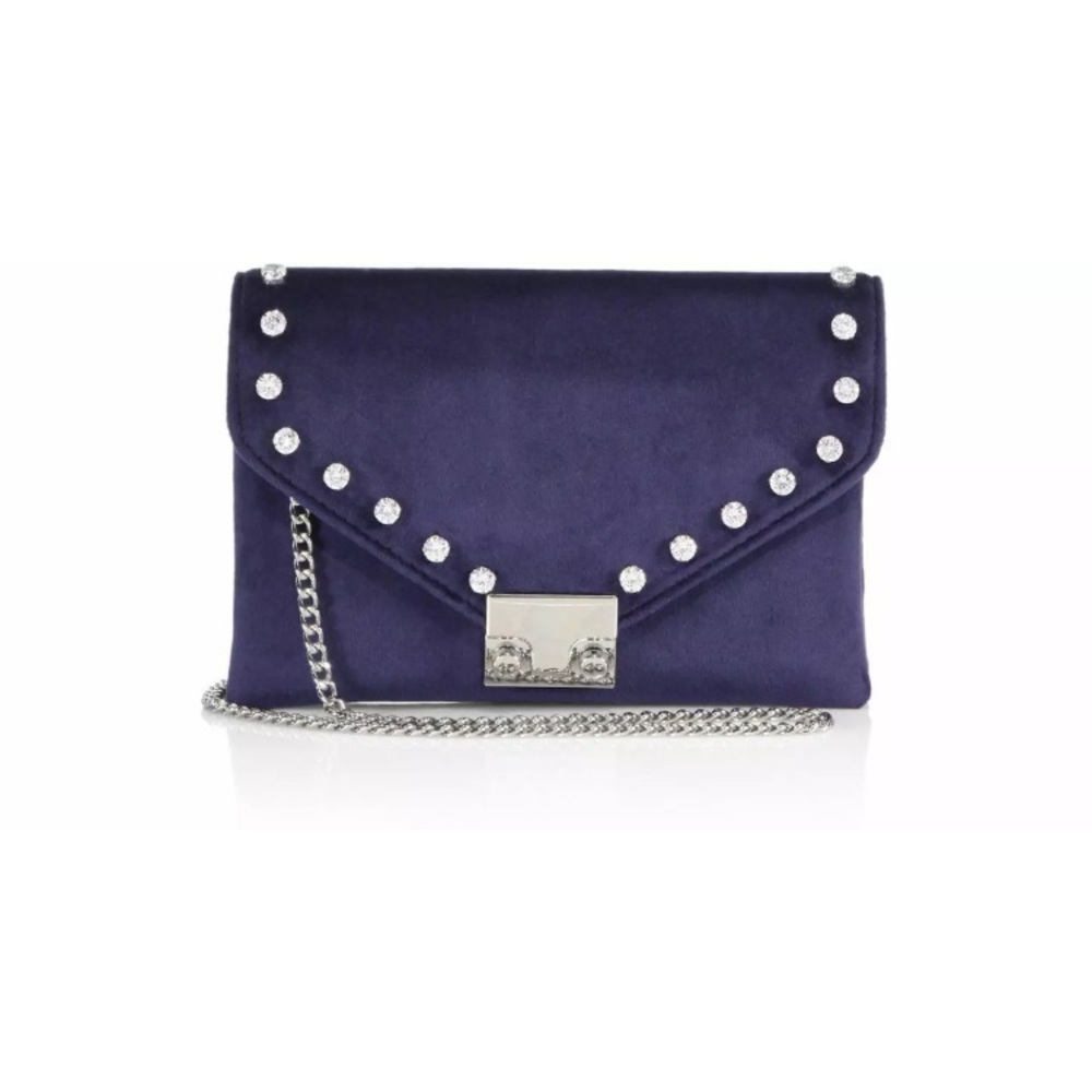 Loeffler Randall velvet rhinestone crossbodyclutch
